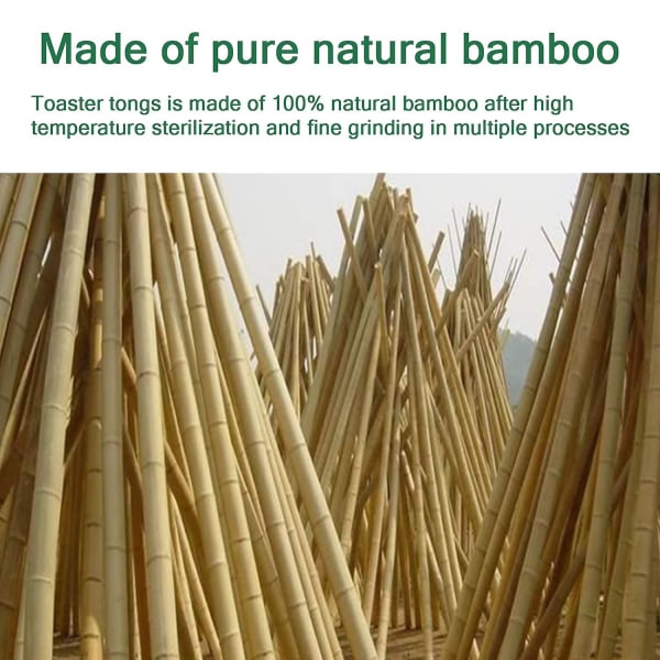 2 deler bambus tang, bambus toast tang 9,6 tommer toast tang