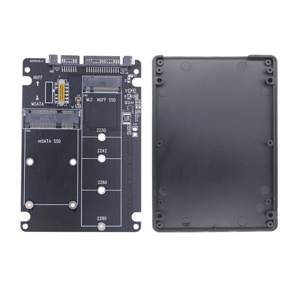 M.2 NGFF MSATA SSD til SATA 3.0 Adapterkort 2 i 1 Converter Card M.2 SSD Adapter Card Ekstern Har