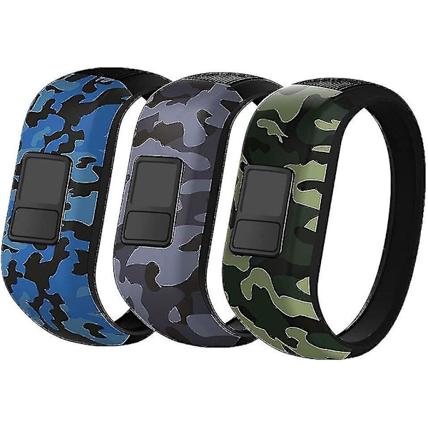 For Garmin Vivofit Jr/jr 2/3 Bands, Silicone Stretchy Replacement Watch Bands For Kids Boys Girls Small Large(no Tracker)-small,3 Pack:blue&green&gray