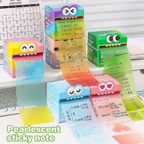 105 ark udtrækkelige sticky notes, bærbare sticky notes, transparente farverige sticky notes, vandtætte selvklæbende sticky notes
