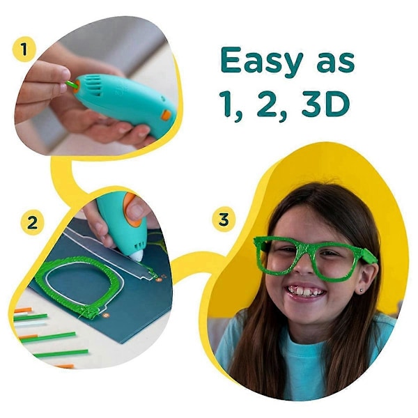 3D Barnpennset, Lättanvänt, Konstaktivitetsset för Inlärning, Orange