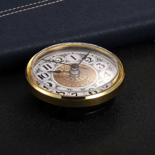 Quartz Urværk 2,8 tommer (70 mm) Guld Ur Indsats Passer Diameter 2,4 tommer (61 mm) Hul