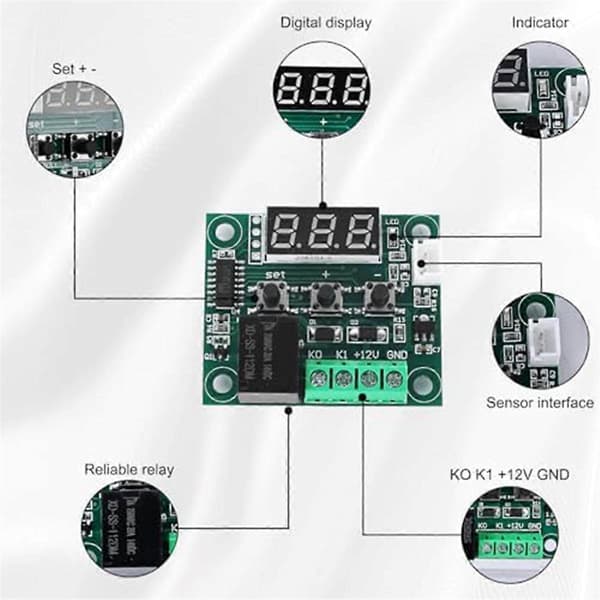 W1209 DC 12 V LED Digital Termostat Temperaturregulator, -50-110C Temperaturkontrol Switch Modul Board med Sensor Probe