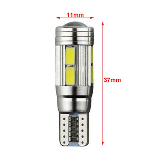 4 kpl W5w T10 12v 6000k 5630 10 Smd Auto Led-Lamppu Canbus Rekisterikilven Sivuvilkkuvalo