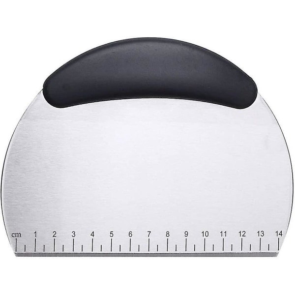 Stainless Steel Pastry Horn, Semicircle Pastry Scraper Dough Cutter Perfect For Pizza Macaron Croissant Bread With Scale (black)