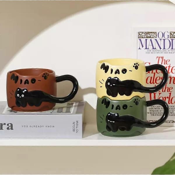 Kat Kat Stablekop, Søde Stabelbare Kaffekopper, Keramiske Sjove Dyr Kaffekopper