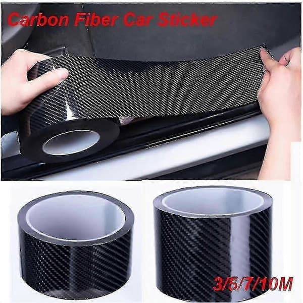 3m Sort Kulfiber Vinyl Detailing Wrap Pinstriping Tape 5cm*3m-God