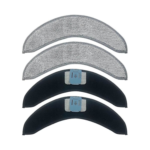 4 stk. Erstatningsmoppeputer for Combo J7+ Robotstøvsuger Mikrofiber Vaskbar Gjenbrukbar Moppeklut