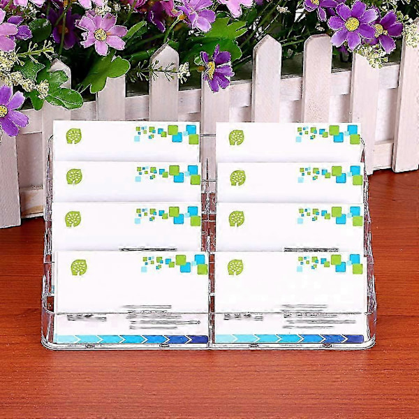 Akryl Visitkort Holder Desktop Indeks Kort Fyld Display 2 Stykker