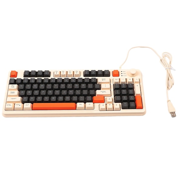 SBSGV Gaming Tangentbord USB 94 Tangenter LED Bakgrundsbelyst Ergonomisk Fällbara Fötter Multimedia Tangenter Trådbundet Tangentbord för Stationär Dator Laptop Bee Version