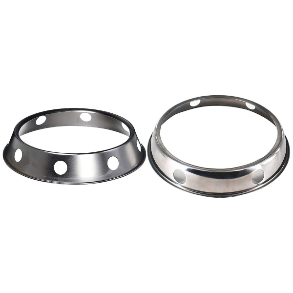 2x Universal Wok Pan Stativ Stativ Wok Ring/metallisk rundbunn Universal størrelse for gasskomfyr