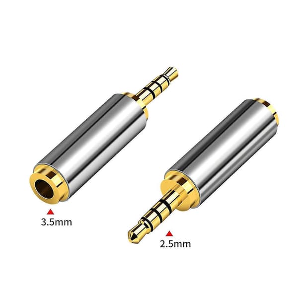 3,5 mm han til 2,5 mm hun/2,5 mm han til 3,5 mm hun stereo lydadapter