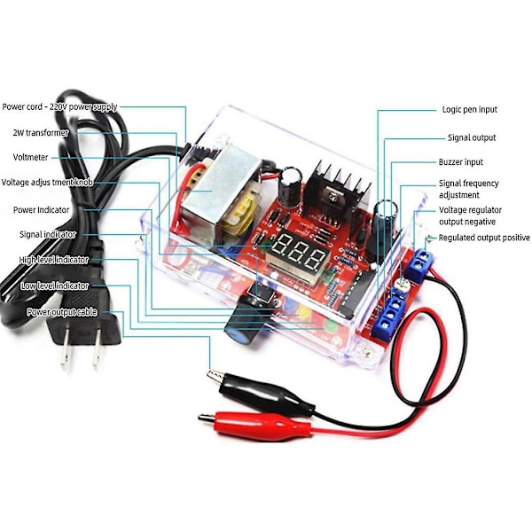 Lm317 Justerbar Spenningsregulator DIY Kit 220v Til 1.25v-12.5v Nedtrappende Strømforsyningsmodul Elektroniske Kit EU Plugg