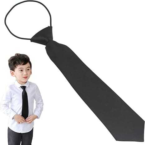 29CM Ferdigknyttede Barne slips, Én Størrelse, Elastisk Sateng Ensfarget Gutter Jenter Formelle Slips for Bryllup Konfirmasjon Skoleuniform