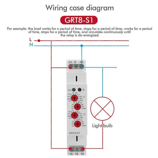 Virran katkaisun viivesignaalirele GRT8-B1 Virran katkaisusignaalirele