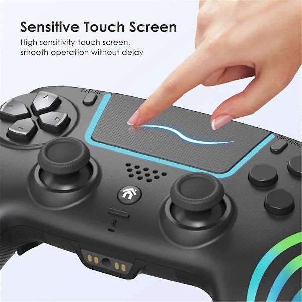 Trådløs Bluetooth Spillkonsoll for / PC Dobbel Vibrasjon Turbo Knapp Hall Joysticks Gamepad med RGB Lys Hvit