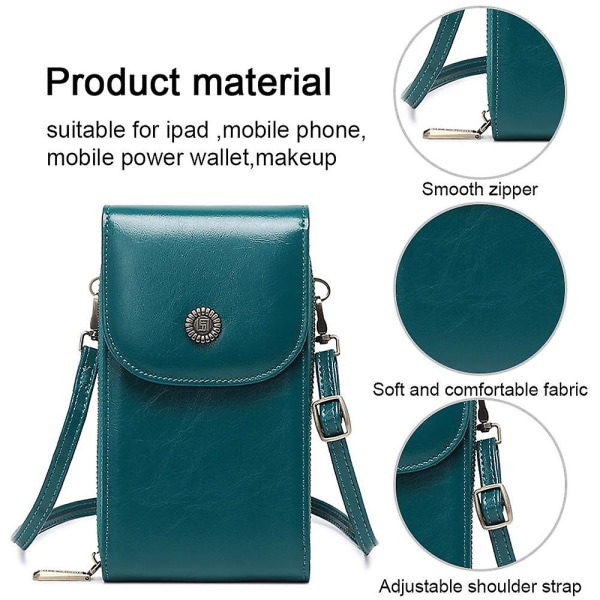 Liten mobiltelefon handväska Crossbody påsar för kvinnor plånbok handväska  med kreditkortshållare Peacock blå ff9d | Fyndiq