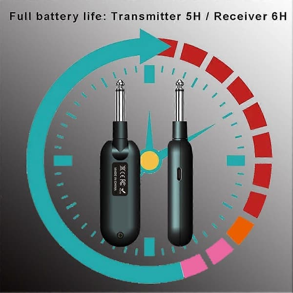 Trådløst gitarsystem UHF gitar sender mottaker gitarsystem for elektrisk gitar bass musikkinstrument