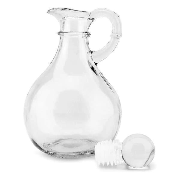 Rund Oljedispenserflaske i Glass med Propp - Sett med 2 - Olje- og Eddikflasker