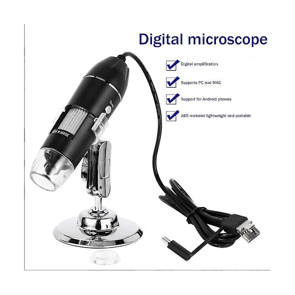 1600X Digital Mikroskopkamera 3-i-1 USB Bærbar Elektrisk Mikroskop for Lodding LED Forstørrelsesglass for Mobiltelefonreparasjon