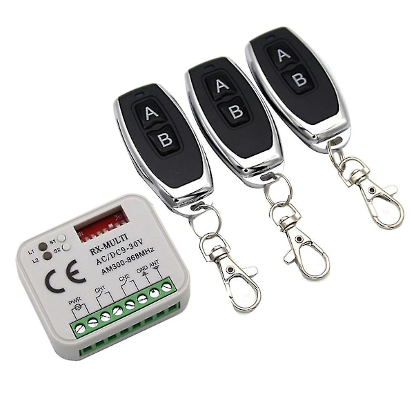 Garageportfjärrkontrollmottagare 433 868mhz Multi 300-900mhz Ac/dc 9-30v Mottagare med fjärrkontroll-DT