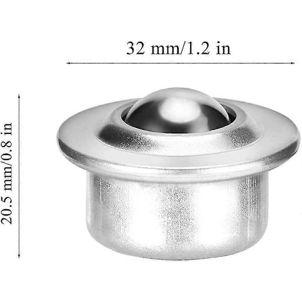 10 st Möbelkulhjul, överföringskulhjul, vridbara kulhjul (silver) - Yvan