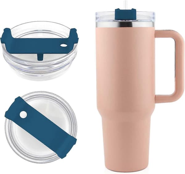 Mugglock som passar mugg 40 oz, ersättningslock stänksäkra lock spillfria mugglock blue