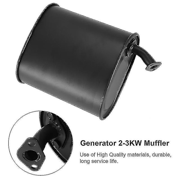 Bensiinigeneraattori Universaali Musta Rauta 2-3kw Pakoputken Vaimennin 5.5hp 6.5hp 3500w 4000w Lisävaruste