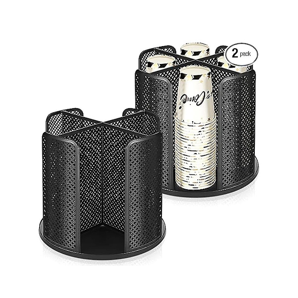 Kaffekoppshållare 360 Grader Roterbar Pappersmugg Och Lockhållare Plast 4 Fack Kopplock Organizer För Kök B