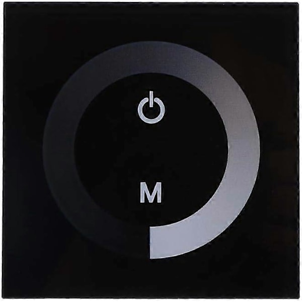 Touch Panel Controller Lysstyrke Justerbar Lysdæmper til Enkeltfarvet LED Lysstrip (Sort)
