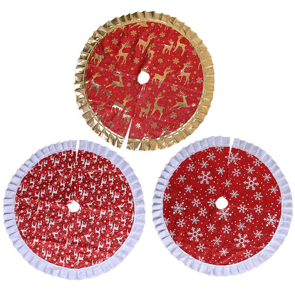 Ny tryckt julgransmatta snöflinga älg julgransdekorationer matta scenlayout A