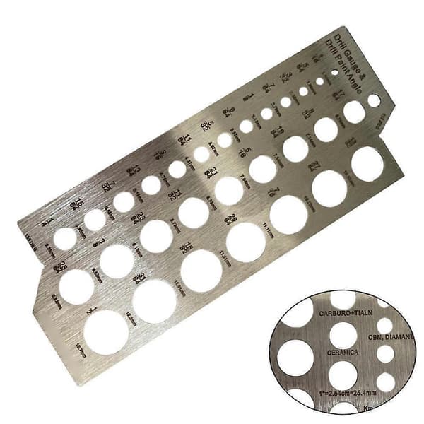 Bordiametermåler i rustfritt stål, borbitt 127x51x1mm sølv, høy kvalitet, måleverktøy 159-127mm