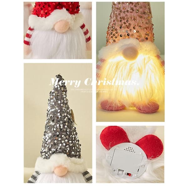 30cm Glödande LED Juldocka Elf Tomte med LED-Ljus Juldekoration för Hem Jul Navidad Nytt Å