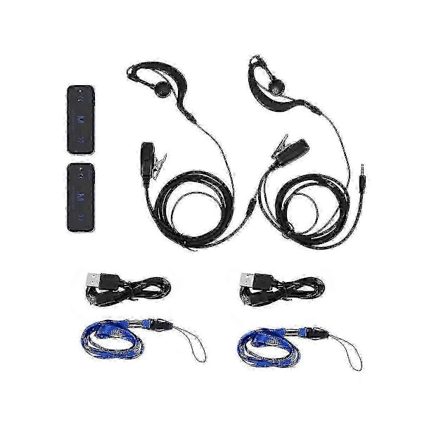 2 kpl Mini Walkie Talkie 400-470mhz 2-suuntainen radio 3w Lähetin-vastaanotin Kuulokkeet Kuulosuojaimet USB-virralla