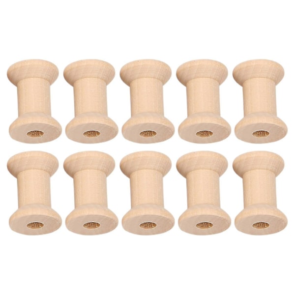 10 st Trä Tomma Trådrullar Naturfärg 29mm X23mm
