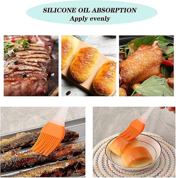 Silikon Bakpensel Set - 2 Delar, Värmebeständig för Grillar, Bakning och Matlagning