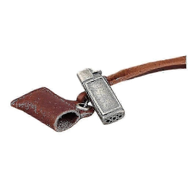 2 st Justerbara Unisex Retro Tändare Design Hänge Ko-Läder Halsband Smycken Present