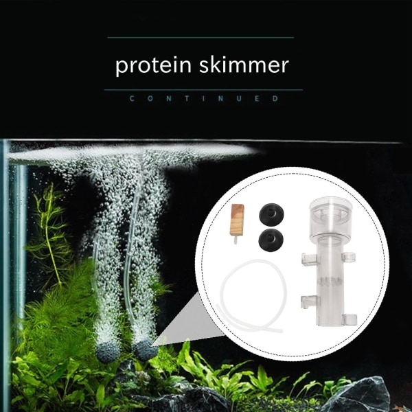 600l/h Mini Akvarium Marin Fisk Korall Tank Inbyggd Hängande Luftdriven Proteinskummare Med Trä A