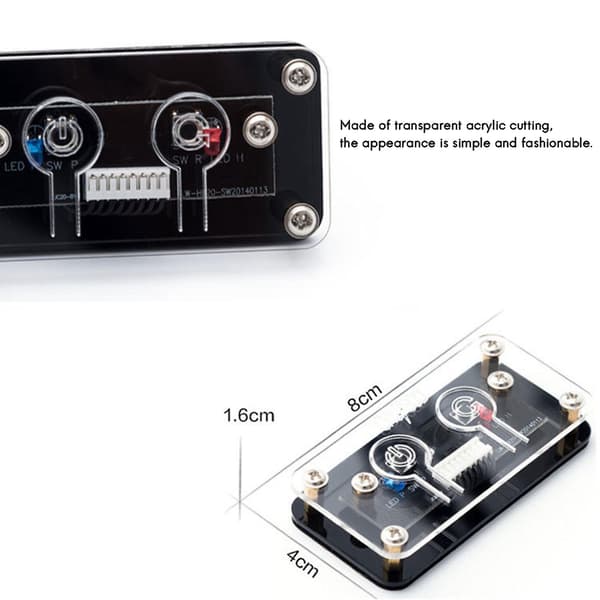 2x Ekstern Strømbryter for PC-skrivebord, Strømknapp + Omstartknapp, PC-kabinett Strømforsyning B