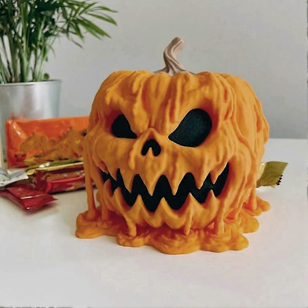 Hallowen-pumpa godis skål med lock i harts, pumpa godis skål, Hallowen harts pumpa dekoration