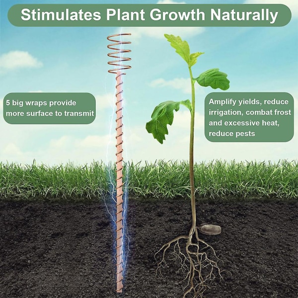 6x elektrokultur kobber havepind til forbedret plantesundhed