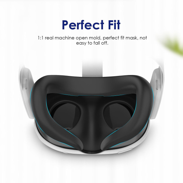 Silikonmaskedeksel Ansiktsdeksel+silikonnesepute for 3 ansiktsputer Beskyttende deksel for Quest 3 A