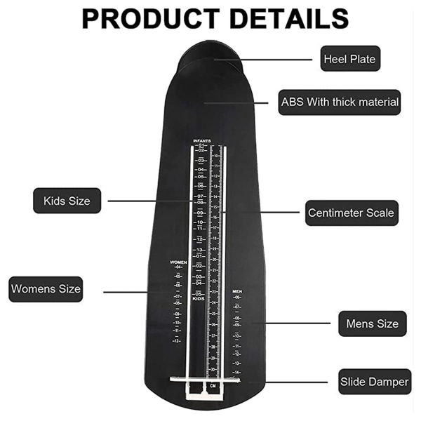 2x professionel fodmåleenhed, Us Standard Shoe Sizer, Shoe Measuring Device Lineal Sizer