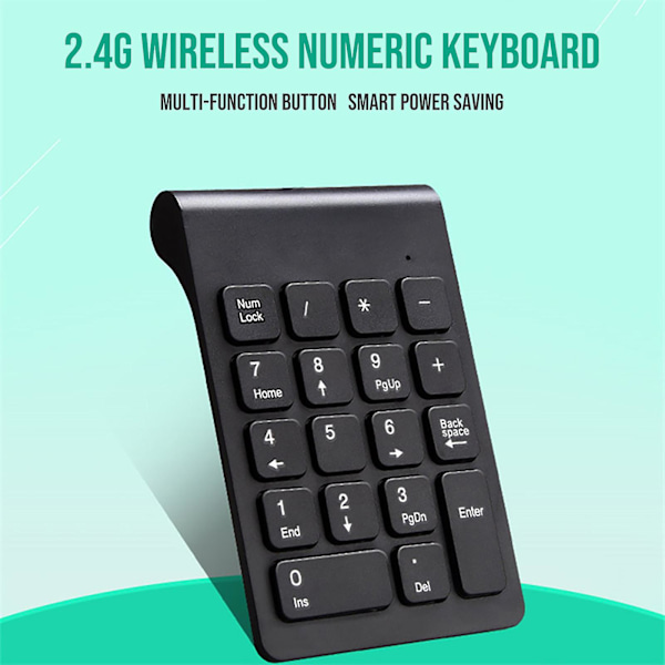 268 Siffertangentbord Plug and Play Snabb Respons 18 Tangenter 2.4G Trådlöst Mini Ultratunt Numeriskt Tangentbord för Kontor