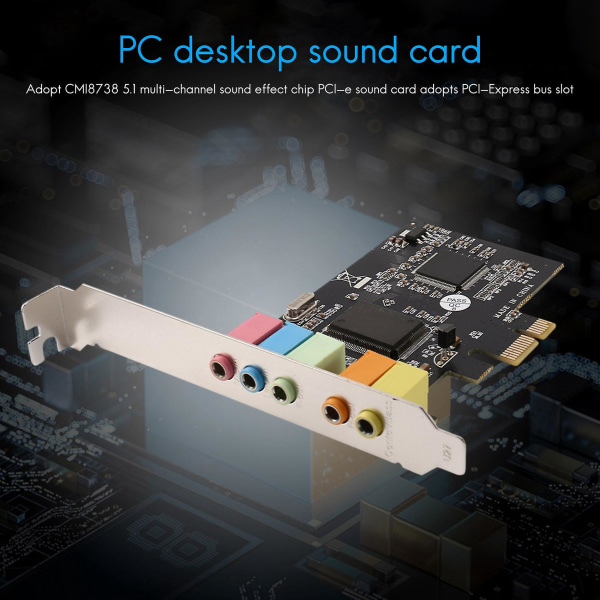 PCIe Ljudkort PCI-e X1 CMI8738 Chip 32/64 Bit Ljudkort Stereo 5.1 Kanaler Desktop Inbyggt Ljud