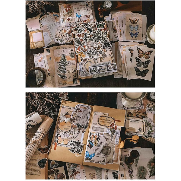 400 st Scrapbooking Supplies Journaling Vintage Scrapbook Stickers Självhäftande Scrapbook Washi Sticker