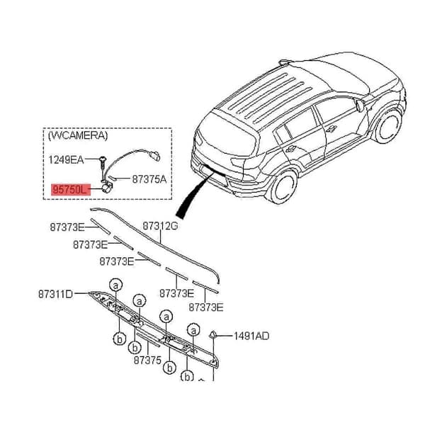 Auton Peruutuskamera 95750-3W110 95750-3W100 2011-2016 Pysäköintiavustin Peruutuskamera 957504T100