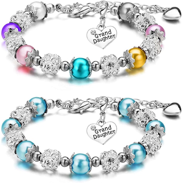 Hjertearmbånd Imitert Perlearmbånd Klare Rhinestone Krystallkule Håndsmykker YEMAA