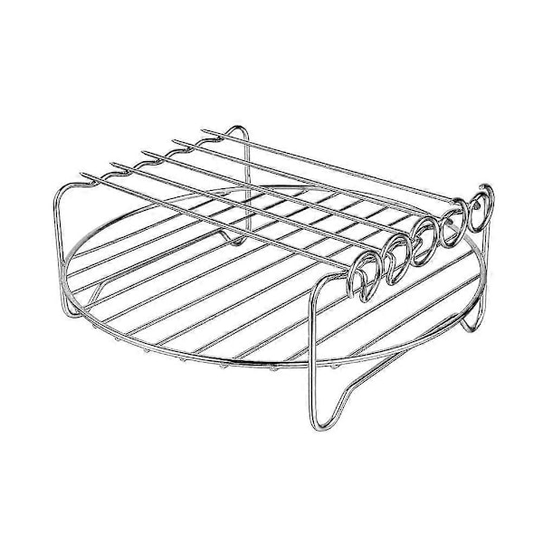2 st Luftfritös Tillbehör Luftfritösställ Set Multifunktionellt Dubbellagerställ Med Spett För Xl P