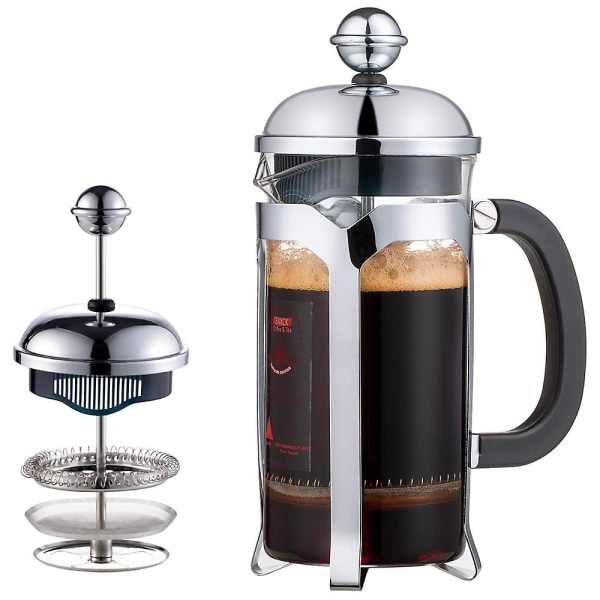 Fransk Presse Kaffemaskin (12 Oz), Presse System, Varmebestandig Tykk Borosilikatglass, Slitesterk E